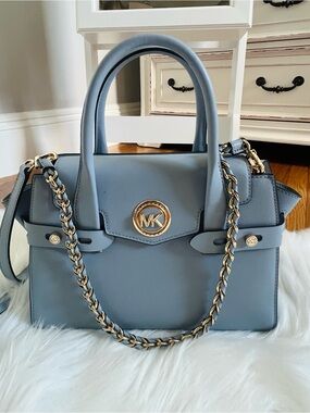 Michael Kors Blue Carmen Flap Satchel
